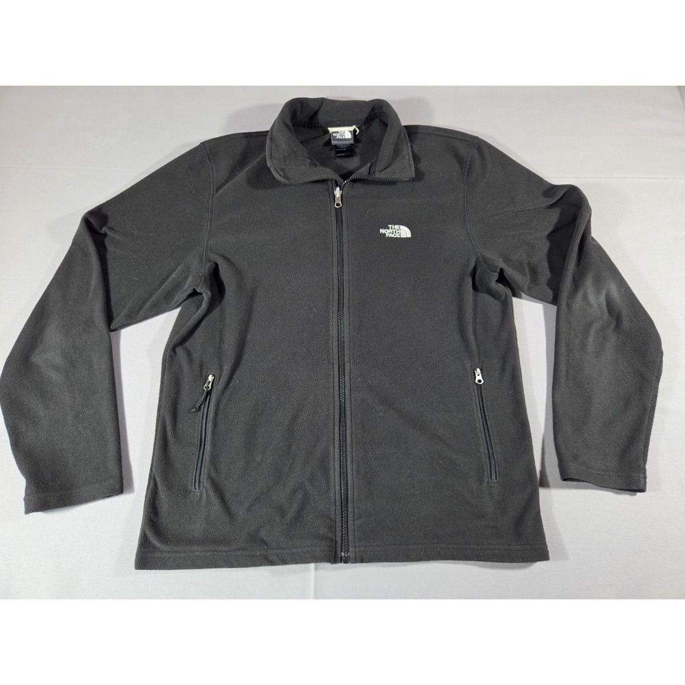 The North Face Jacket Mens Black Medium Zip Fleece Utility Outdoor Sweater Soft